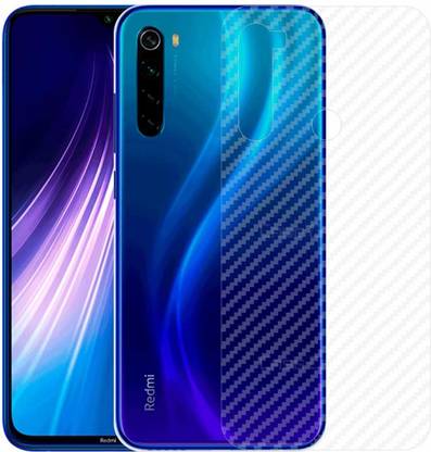 GLASS STAR redmi note 8 Ultra Thin Slim Fit 3M Clear Transparent 3D Carbon Fiber Back Skin Rear Wrap Not Glass Screen Guard/Protector Sticker Mobile Skin