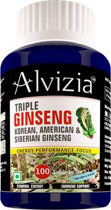 Alvizia Triple Ginseng energy supplements - 100 Tablets