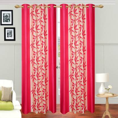 Ville Style 214 cm (7 ft) Polyester Semi Transparent Door Curtain (Pack Of 2)