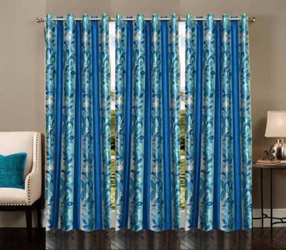 Ville Style 214 cm (7 ft) Polyester Room Darkening Door Curtain (Pack Of 3)