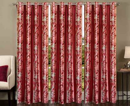 Ville Style 214 cm (7 ft) Polyester Room Darkening Door Curtain (Pack Of 3)