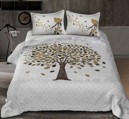 shree sd creation 170 TC Cotton Double Printed Flat Bedsheet