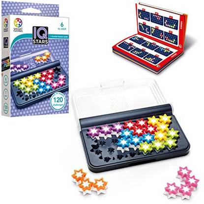 Smartgames Iq Stars, The Entry-Level Iq Game, A Travel Game For Kids And Adults, A Cognitive Skill-Building Brain Game - Brain Teaser For Ages 6 & Up, 120 Challenges In A Travel-Friendly Case. Party & Fun Board Game