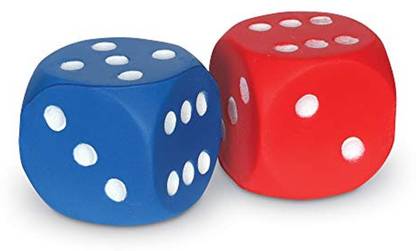 LEARNING RESOURCES Foam Dice Dot Dice, Red And Blue 6-Sided Foam Dice, Early Math Skills, Set Of 2, Grades Prek+, Ages 3+ Party & Fun Board Game