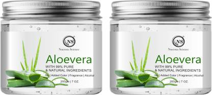 Nuerma Science Bio Organic 99% Pure Aloevera Gel with Natural Ingredients & No Added Color | Fragrance & Alcohol (Pack of 2)