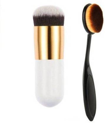 Town Huda Beauty Professional Foundation Brush and Oval Foundation Brush pack of 2