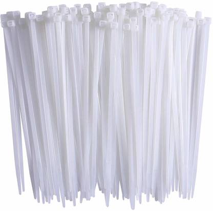 Giggle Biz Bag Binding Nylon Tie cable Lock - 1 Pack of 100 PC Length : 8 Inch WHITE Nylon Standard Cable Tie