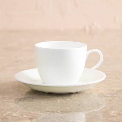 Trendhook Opalware Premium White Tea and Coffee cup/mugs