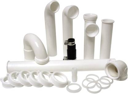 maxaccessories Plastic Double Bowl Sink Connector Standard Size White Hose Connector