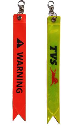 TVS Radium Tag Safety Warning Tag Fluorescent Reflector Strap in night glow Key Chain