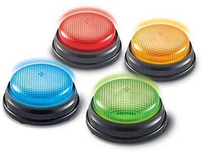 LEARNING RESOURCES Lights And Sounds Buzzers, Game Show And Classroom Buzzers, Set Of 4, Ages 3+