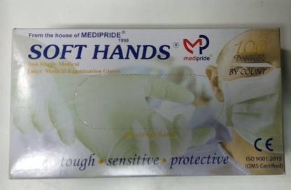 SOFT HANDS Soft hand Medical glove M size Latex, Rubber Examination Gloves