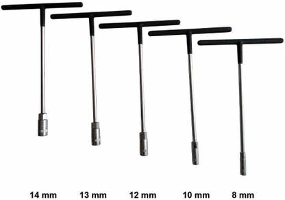 Inditrust T SPANNER (Combo) 8MM,10MM,12MM , 13MM, 14 MM Socket Set Socket Set