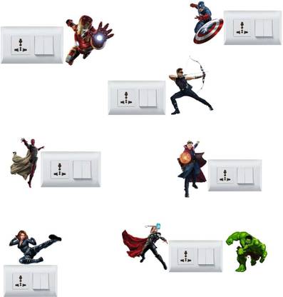 DivineDesigns 13 cm Avengers Switch Board Sticker Self Adhesive Sticker