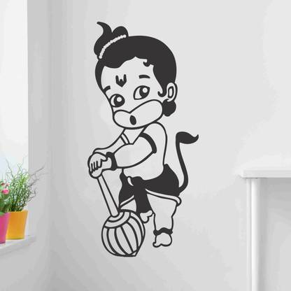indra graphics 58 cm BAL HANUMAN Self Adhesive Sticker