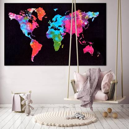 TM textile WORLD MAP 06 WORLD MAP Tapestry