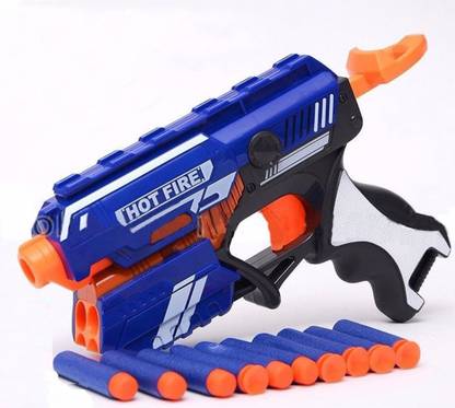 Learn With Fun Hote Fire Toy Gun with 10 Safe Foam Soft Bullets Long Rang for boys girls Guns & Darts