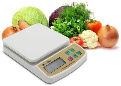 मोबोन Compact Scale with Tare Function SF 400A with Adaptor 10 kg Digital Multi-Purpose Kitchen Weighing Scale by MCP वेइंग स्केल