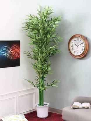 FOURWALLS Artificial Bamboo Plant Without Pot for Home and Office Décor (180 cm, 8 Branches, Green) Artificial Plant