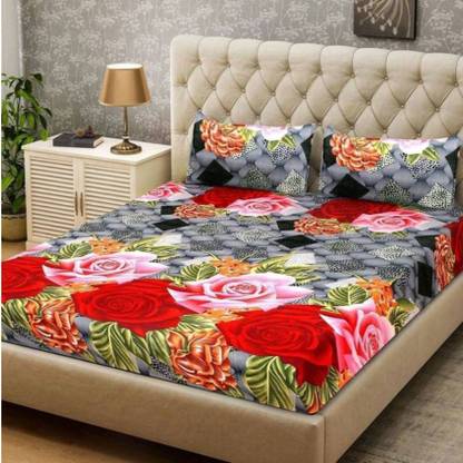 Decorum 144 TC Microfiber Double Printed Flat Bedsheet