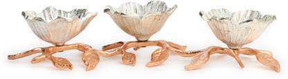 RoyalKues Aluminium Decorative Bowl Rose Gold Plated Decorative Beautiful serving bowl Set For Gifting