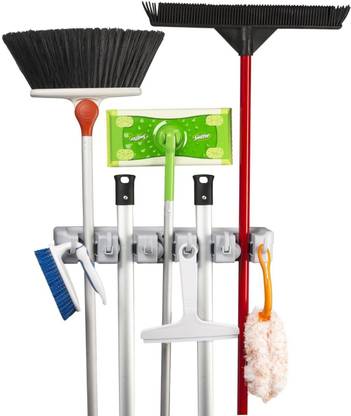 FLYNGO Grey Plastic Broom Holder