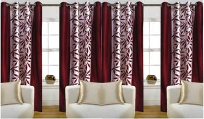A11 M@LL 153 cm (5 ft) Polyester Semi Transparent Window Curtain (Pack Of 4)
