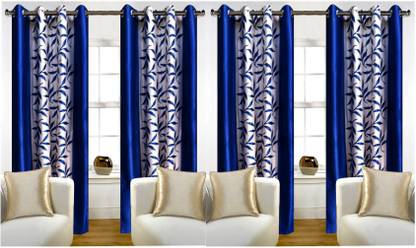 Red Hot 153 cm (5 ft) Polyester Window Curtain (Pack Of 4)
