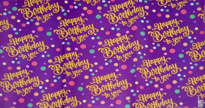 Skywalk Gift Wrapping Paper Sheet Happy Birthday Purple Doted Paper Gift Wrapper