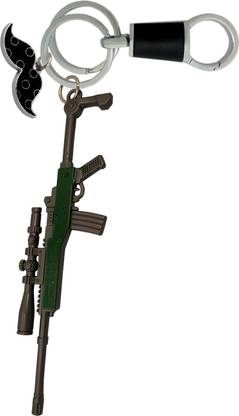 MGP FASHION Military Skin AWM Snipper Weapon Battleground Real 3D Metal Body Gun kar keyring Key Chain