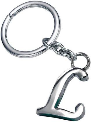 Relicon Alphabet Letter L (Design-37) Silver Metal Keychain for Car Bike Men Women Keyring Key Chain