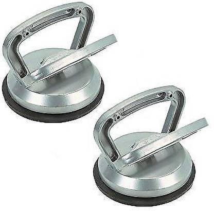Mass Pro 2 Pcs Single Locking Suction Cup Pad, Aluminum Hand Vacuum Lifter for Tiles, Glass, Granite, Level Action Type Lever Tool