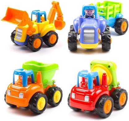 latest radhe Unbreakable Automobile Car JCB Tractor Truck Engineering Toys for Kids Set of 4