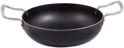 KITCHEN SHOPEE Traditional Cast Iron Kadai (Large Size, 11 Inch Diameter, Ideal for 4-5 Member Family Kadhai-026 Kadhai 27 cm diameter 3 L capacity