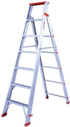 Alco 6-step Heavy Duty Foldable multipurpose Aluminium Ladder (with anti skid shoes) 7-feet Aluminium Ladder