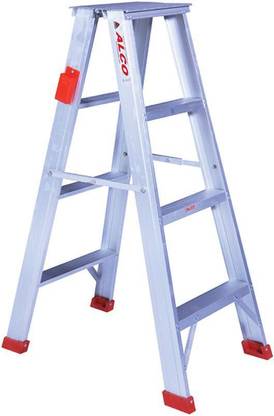 Alco 3-step Heavy Duty Foldable Aluminium Ladder (with anti skid shoes) 4-feet Aluminium Ladder