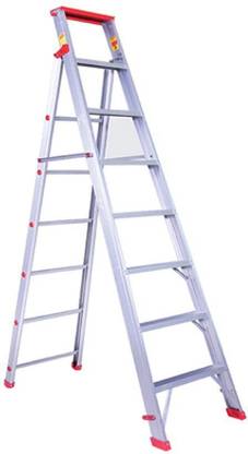 Alco 7-step Heavy Duty Foldable multipurpose Aluminium Ladder (with anti skid shoes) 8-feet Aluminium Ladder