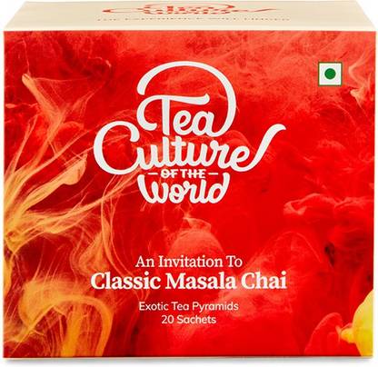 Tea Culture Of The World Masala Chai - Black Tea - 20 Tea Bags Spices Masala Tea Bags Box