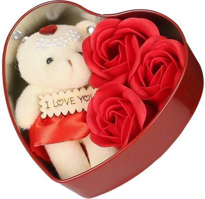 Aadya Alley Soft Toy, Artificial Flower Gift Set