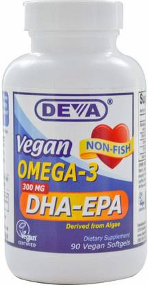 Deva Vegan Omega-3 DHA-EPA 300 mg 90 Vegan Softgels