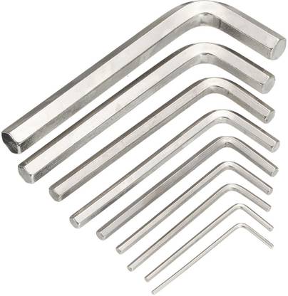 Inditrust 9 Pieces Hex Allen Key Wrench L Shape Repair Tool Set Allen Key Set