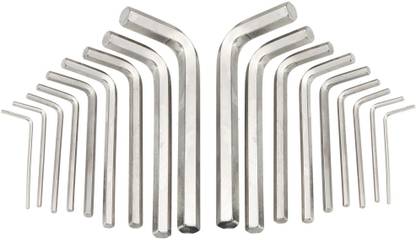 Inditrust 18 Pieces Hex Allen Key Wrench L Shape Repair Tool Set Allen Key Set