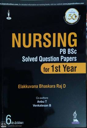 Nursing PB BSc Solved Question Papers for 1st Year