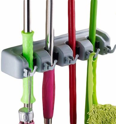 SAINEX HUB Grey Plastic Broom Holder