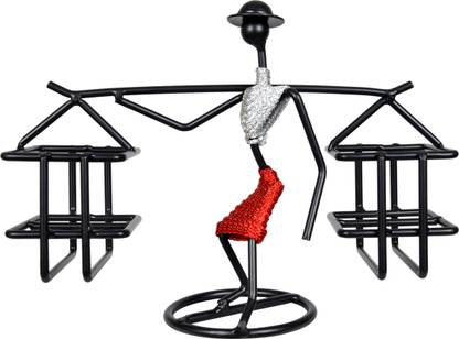 D&V ENGINEERING 4 Compartments Iron Unique Lady Design Remote holder, TV AC DVD STB Alexa Remote Control Holder/Desk Organizer/Storage Rack