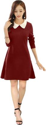 Women Bodycon Maroon Dress