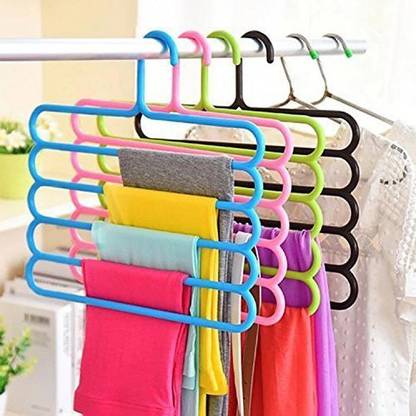 Horizon Homage Multi Purpose Hanger - Tie Hanger - 5 Layer - Space Saver - High Quality Plastic - Pack of 5 Accessories Organizer