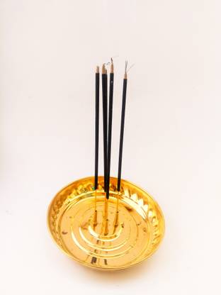 real sprituality Incense Holder Large Size, Doop Dani, Agarbati Stand With ash Catcher Brass Incense Holder
