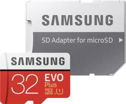 SAMSUNG EVO Plus 32 GB MicroSDHC Class 10 95 MB/s Memory Card (With Adapter) EVO Plus 32 GB MicroSDHC Class 10 95 MB/s  Memory Card Compatible with Mobile