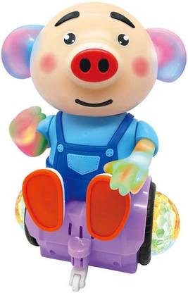 HornFlow Adorable 360 Degree Rotating Cartoon Pig Funny Electronic Dancing Moving Animal Toys for Kids Gifts, Electronic Kids Toy, ancing, Singing, Electronic Piggy Toy with Flashing Lights  (Multicolor)